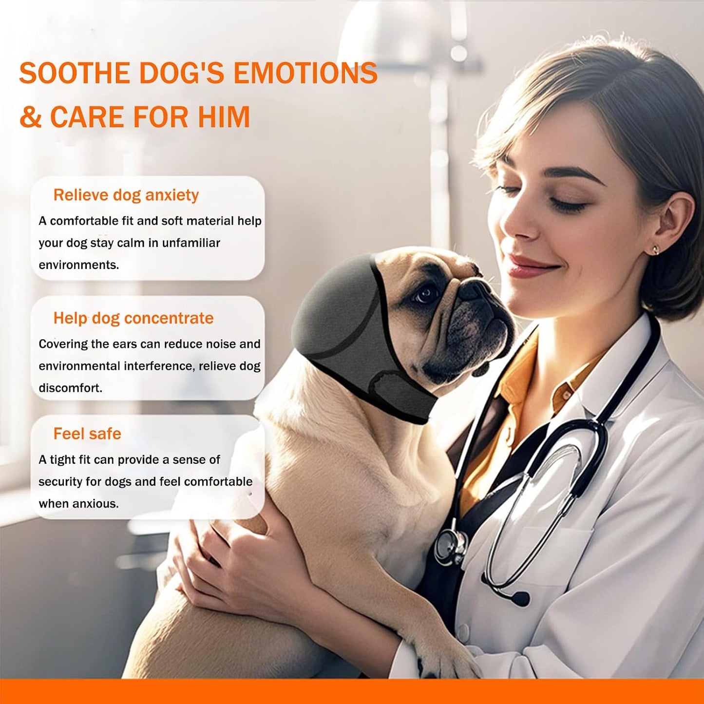 Bamy pet shower muffs showing waterproof material texture