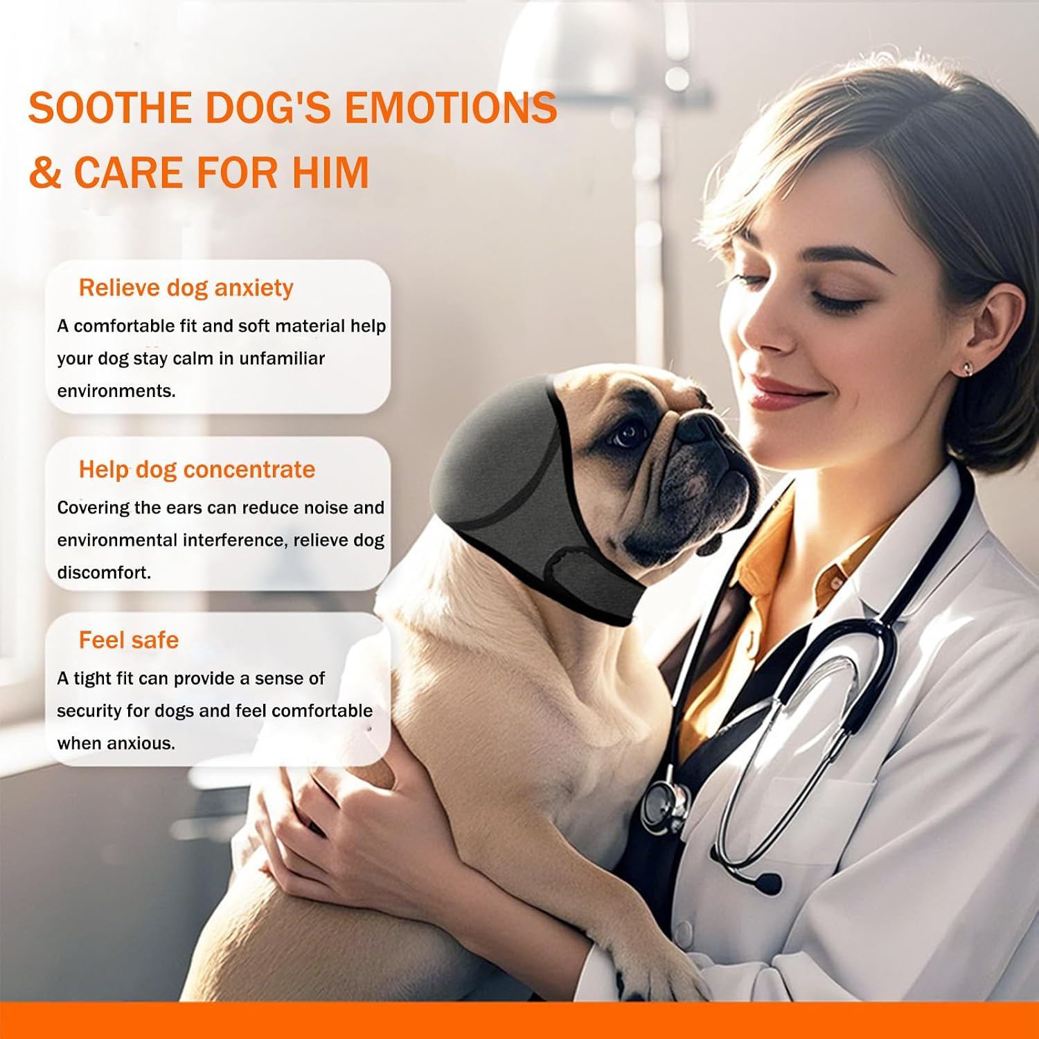 Bamy pet shower muffs showing waterproof material texture
