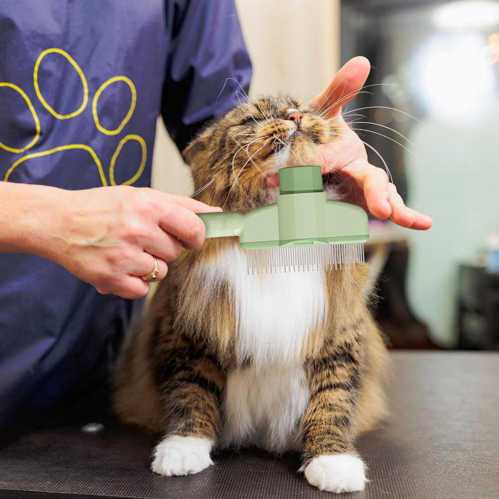 Cleaned pet fur removed from grooming brush bristles