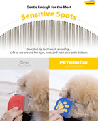 Ergonomic paw-shaped handle of Pethroom grooming tool