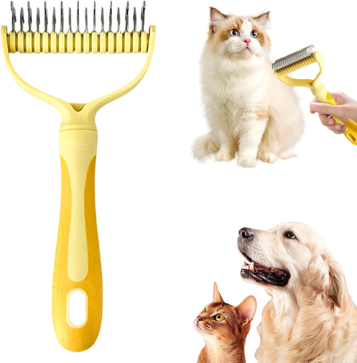 Double-Sided Pet Grooming Brush for Dogs and Cats, 2026 New Dog Deshedding Brush, Dematting Comb Removes Tangles Knots and Loose Fur, Ergonomic Pet Grooming Tool (Blue) - Image 12