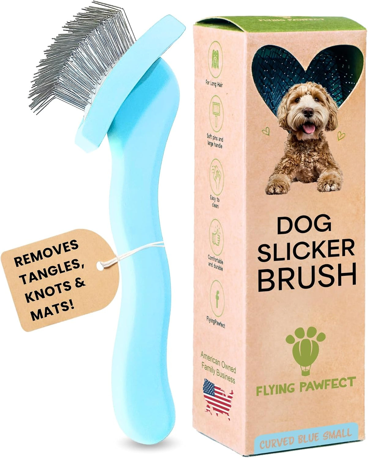 Slicker Brush for Dogs - Long Pin for Poodles, Doodles & Long Haired Dogs, Deshedding & Dematting Tool, Slicker Dog Brushes for Grooming (Coral, Flat Large) - Image 10