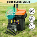 Adjustable forty six inch aluminum handle of the dog waste tool demonstrating ergonomic grip.
