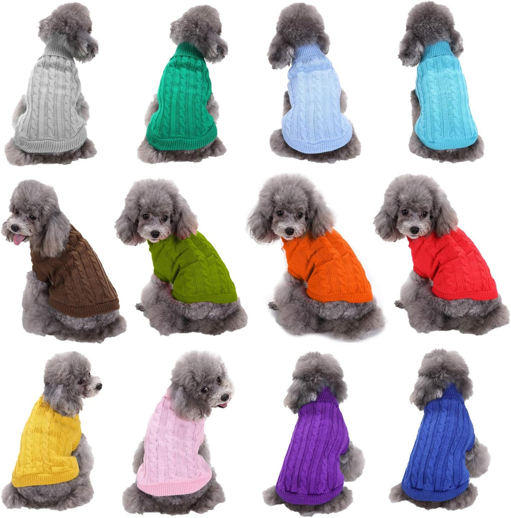 Side view of a puppy wearing the stretchable Bwealthest turtleneck holiday sweater.