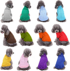 Side view of a puppy wearing the stretchable Bwealthest turtleneck holiday sweater.