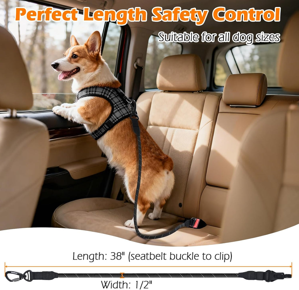 PetBonus dog car seat belt showing lockable clip