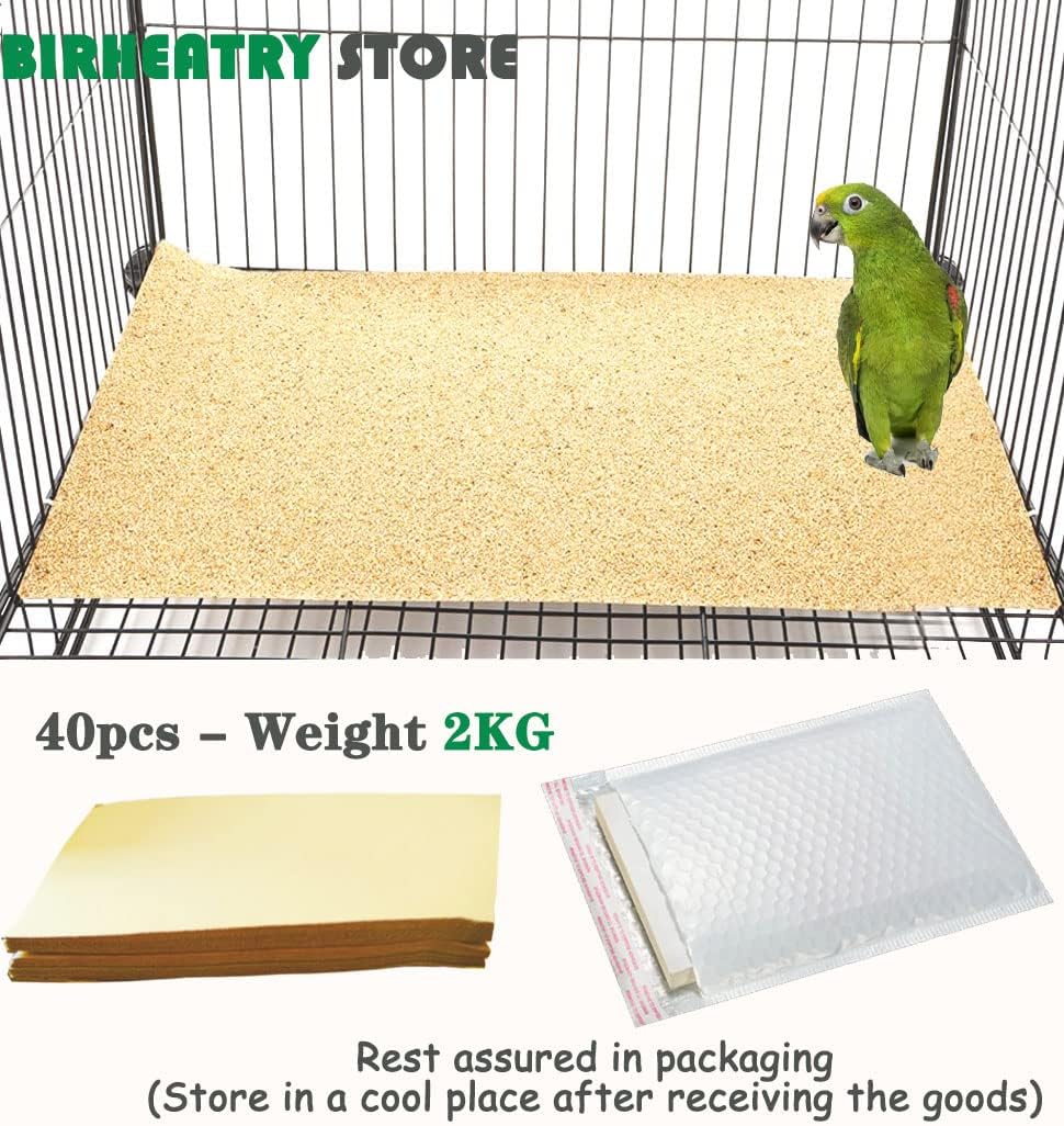 Birheatry gravel paper inside a bird cage tray
