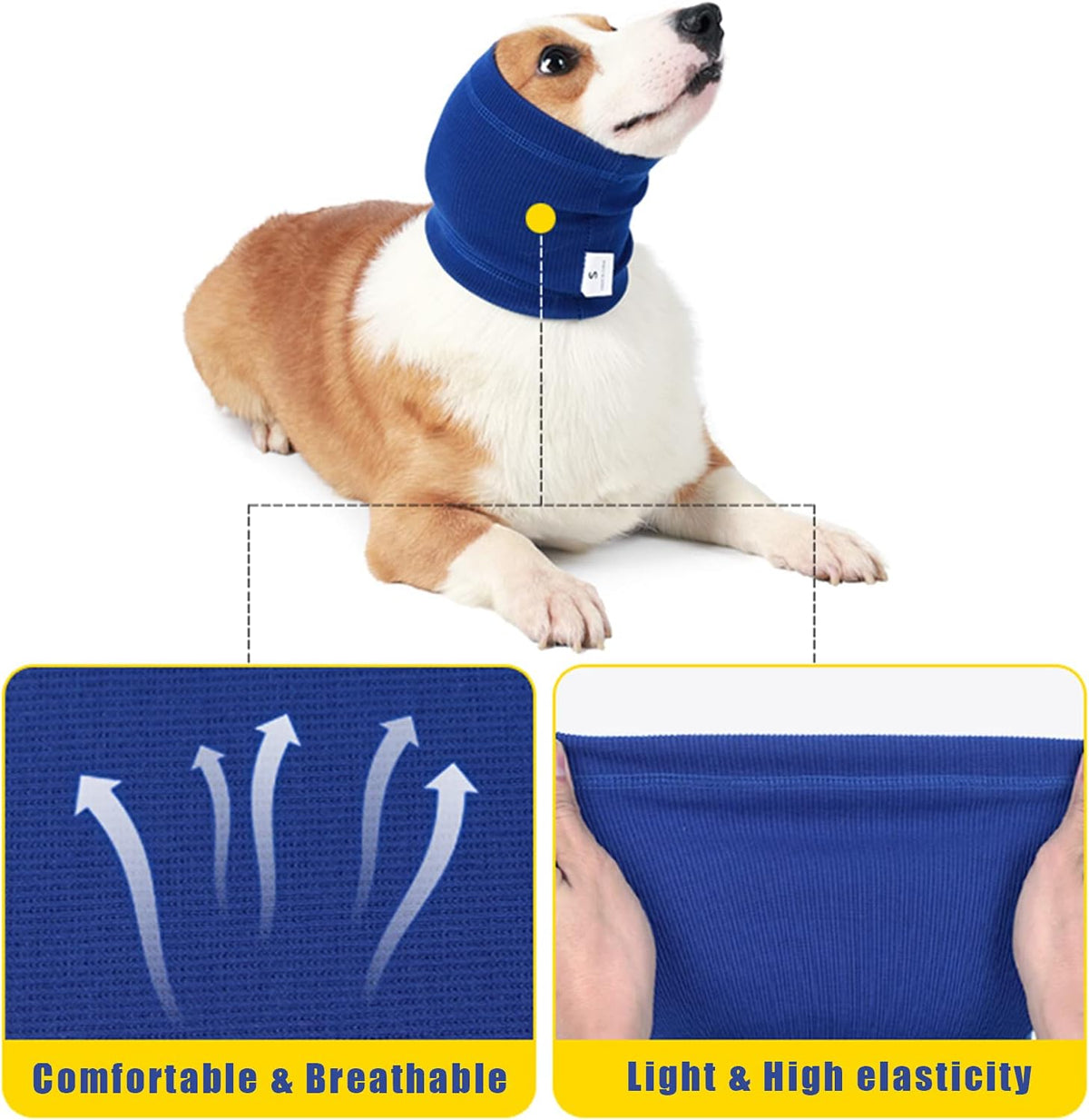 Nanaki elastic pet neck and ear warmer snood for dogs
