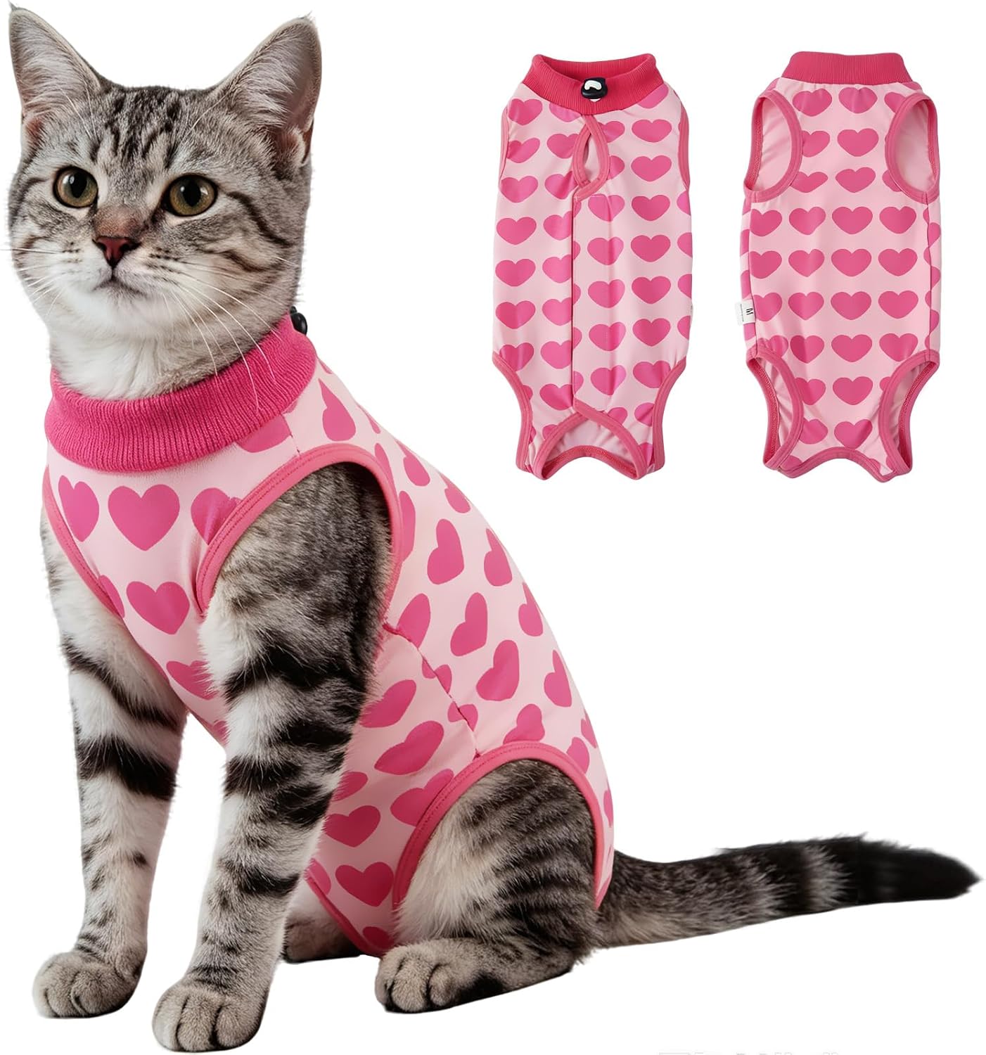 EMUST Cat Surgery Recovery Suit for Female Cats, Adjustable Soft Cute Grape E-Collar Alternative Onesie, Breathable Anti-Licking Post-Op Pet Pajamas for Spay & Abdominal Protection(M) - Image 13