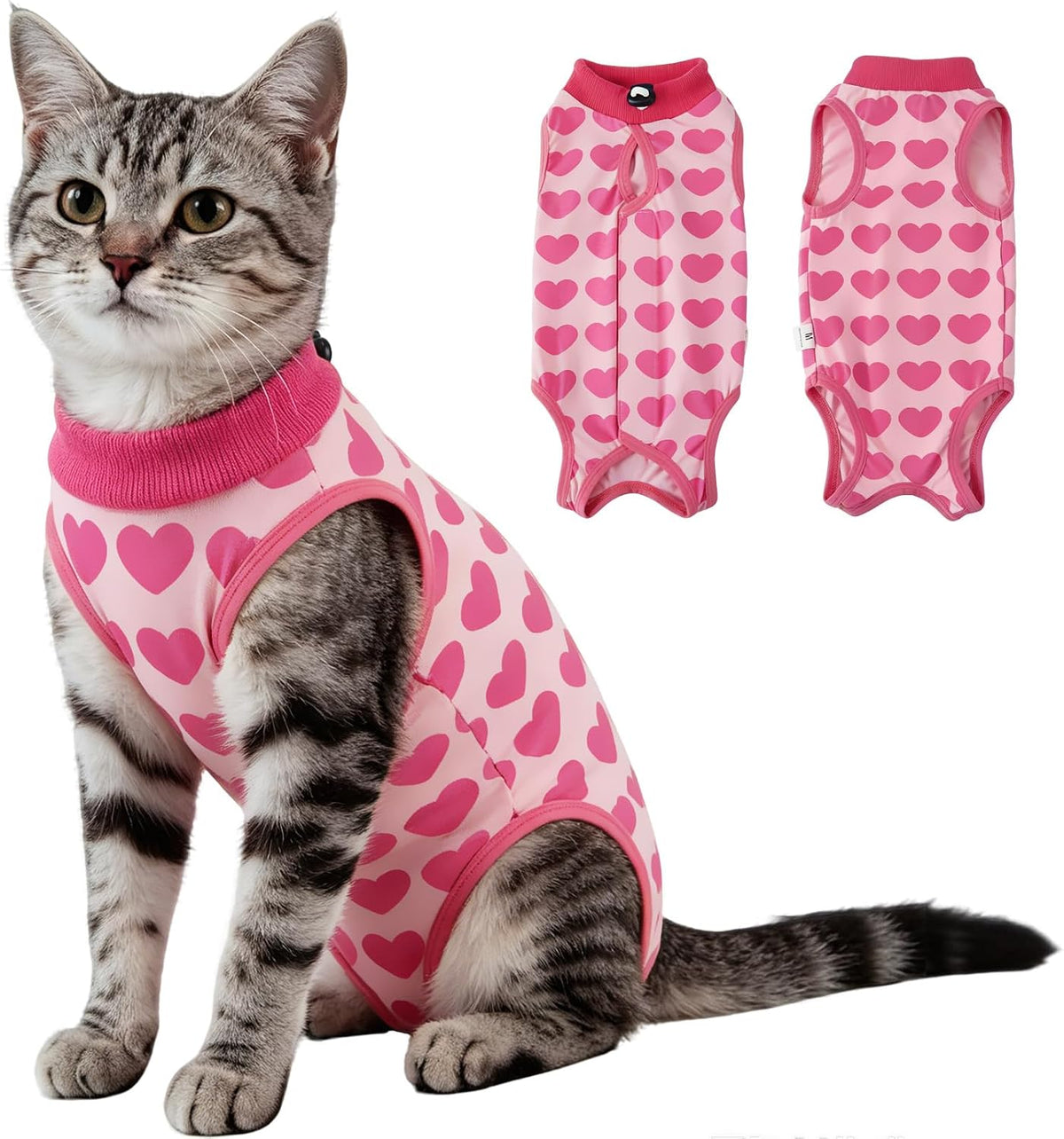 EMUST Cat Surgery Recovery Suit for Female Cats, Adjustable Soft Cute Grape E-Collar Alternative Onesie, Breathable Anti-Licking Post-Op Pet Pajamas for Spay & Abdominal Protection(M) - Image 13