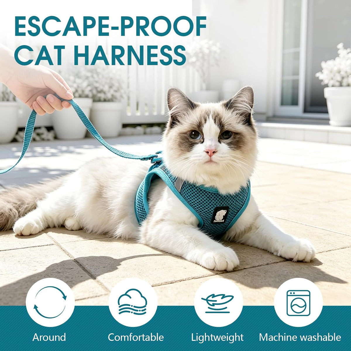 Heywean Cat Harness And Leash featuring triple-lock security closure system