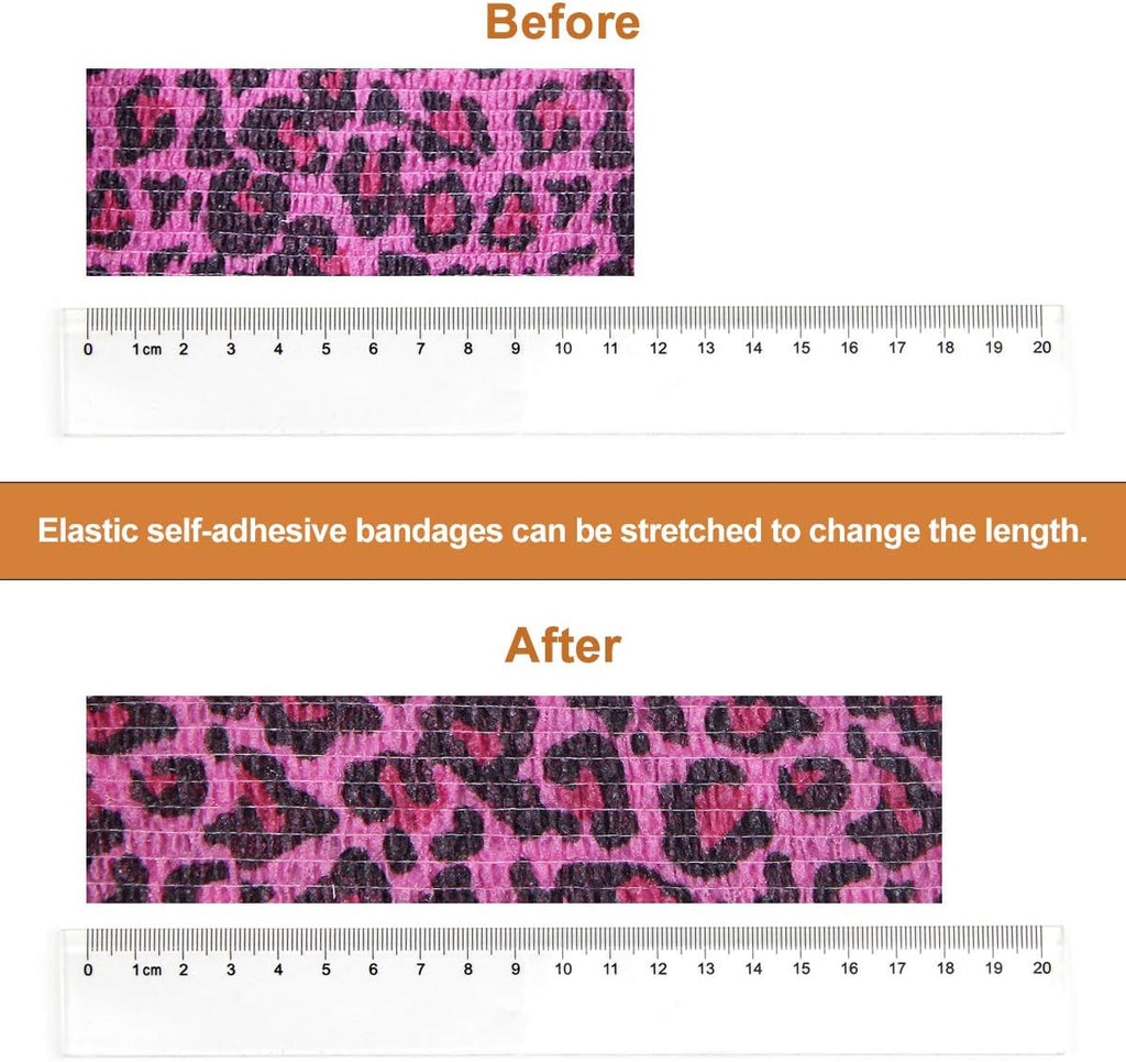 Elastic pet wrap being applied to animal limb