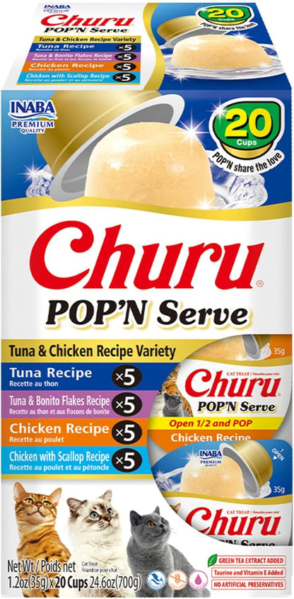 INABA Churu Pop'N Serve Jelly Cat Treat with Vitamin E & Taurine, 1.2 Ounce Cup, 10 Cups, Tuna Variety - Image 9