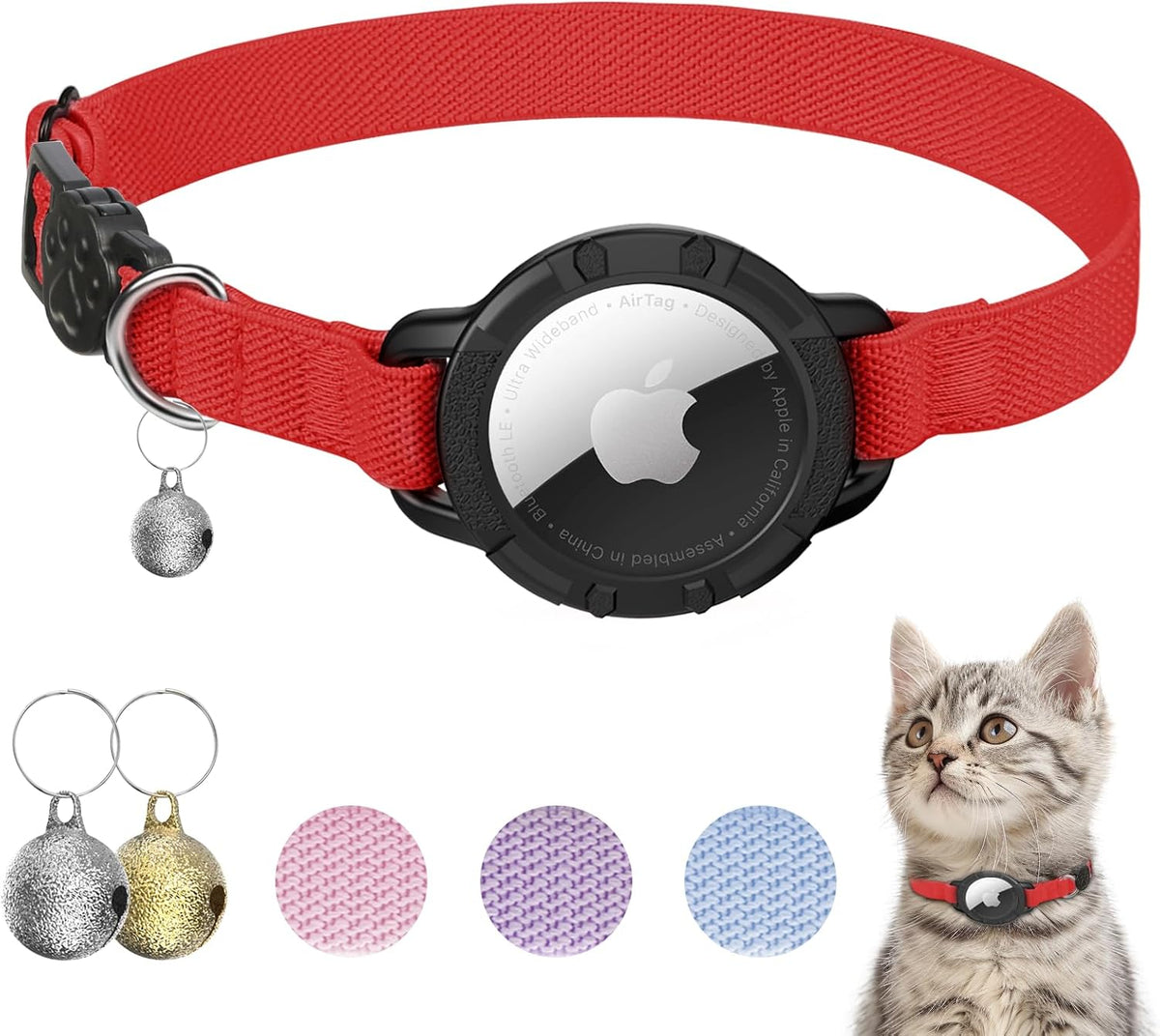 AirTag Cat Collars, Stretchy Collar with Air Tag Holder and Bell - Image 15