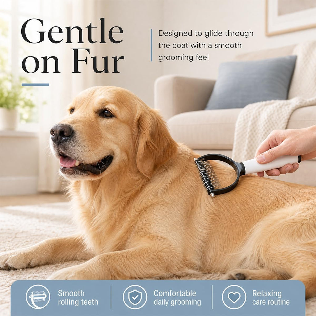 Txibi long hair pet brush package contents showing premium build quality