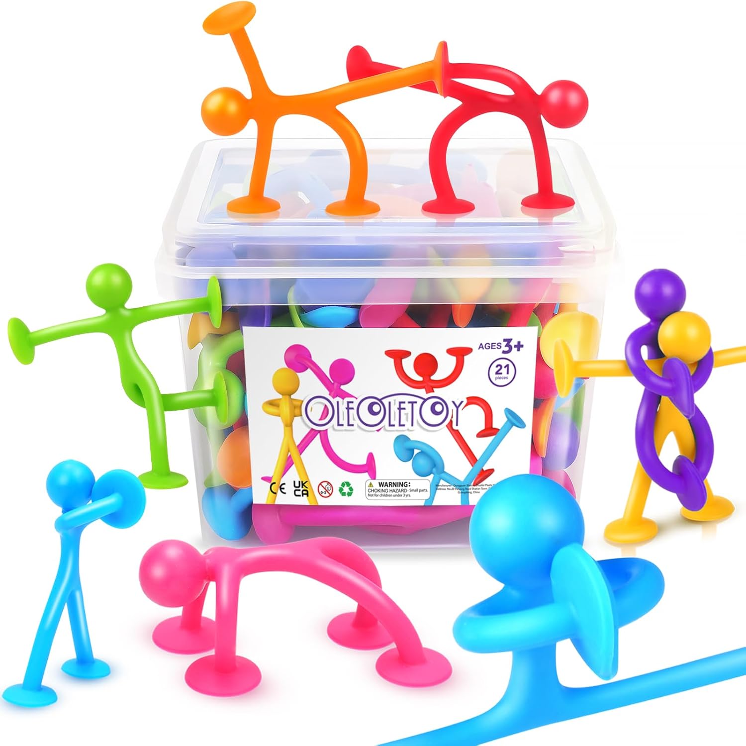 OleOletOy 21 Pack Suction Fidget Toys set on desk