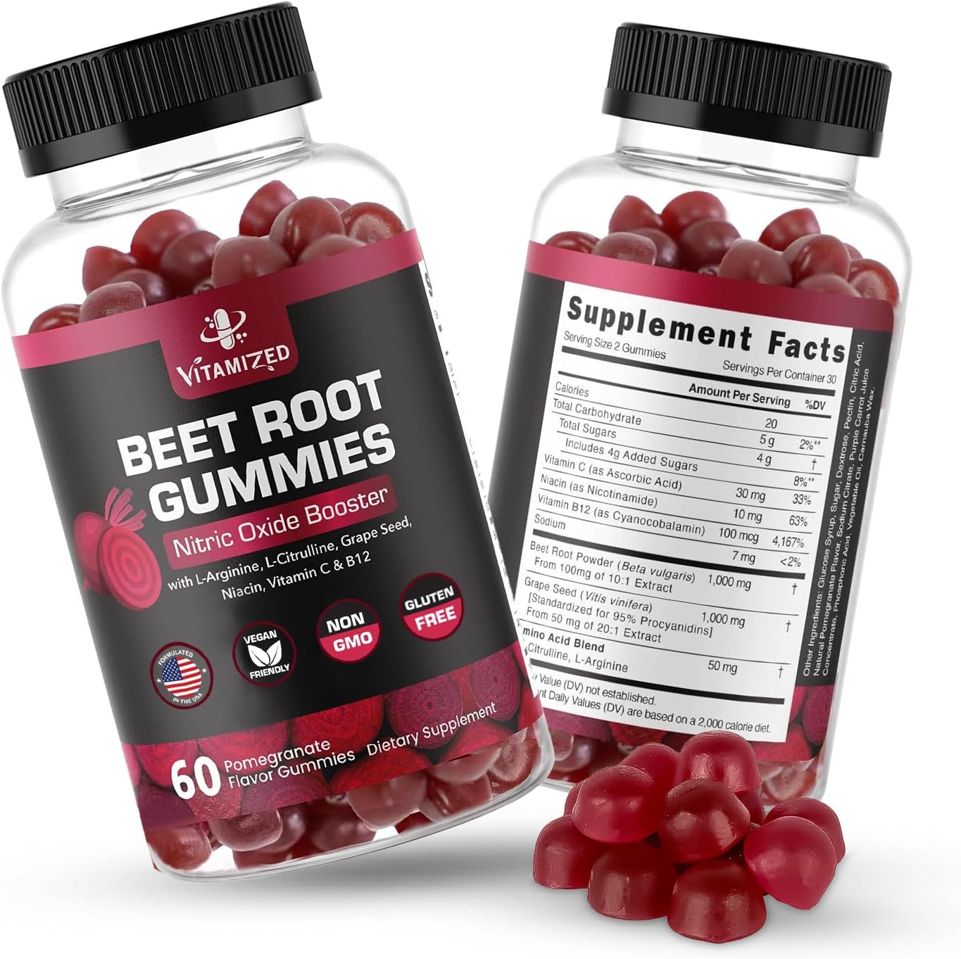 Vitamized Beet Root Gummies front view packaging