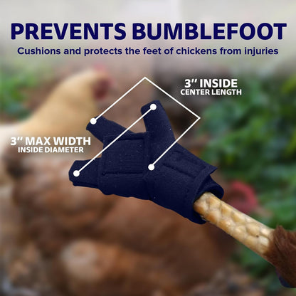 Navy blue protective bird shoe showing three inch inner width