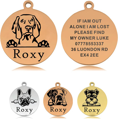 Dog Tags Personalized for Pets Dog Name Tags Personalized Custom Dog Tag Stainless Steel Dog ID Tags for Puppy Dogs (Silver L, Round) - Image 10