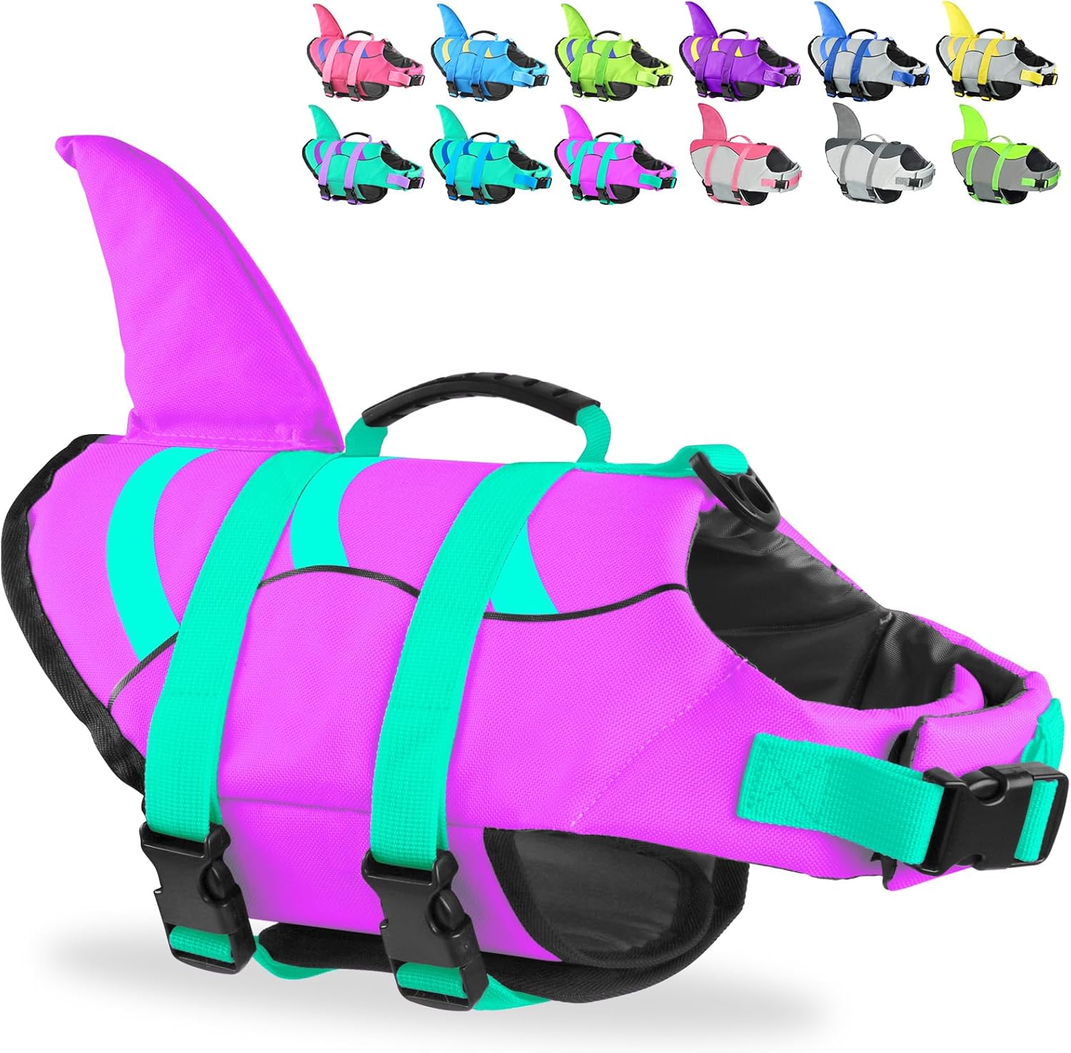 Fragralley Dog Life Jacket Shark, Dog Life Vest Adjustable Ripstop, Dog Swimming Safety Vest with Superior Buoyancy & Rescue Handle for Small Medium Large Dogs, Swim, Pool, Beach, Boating - Image 14