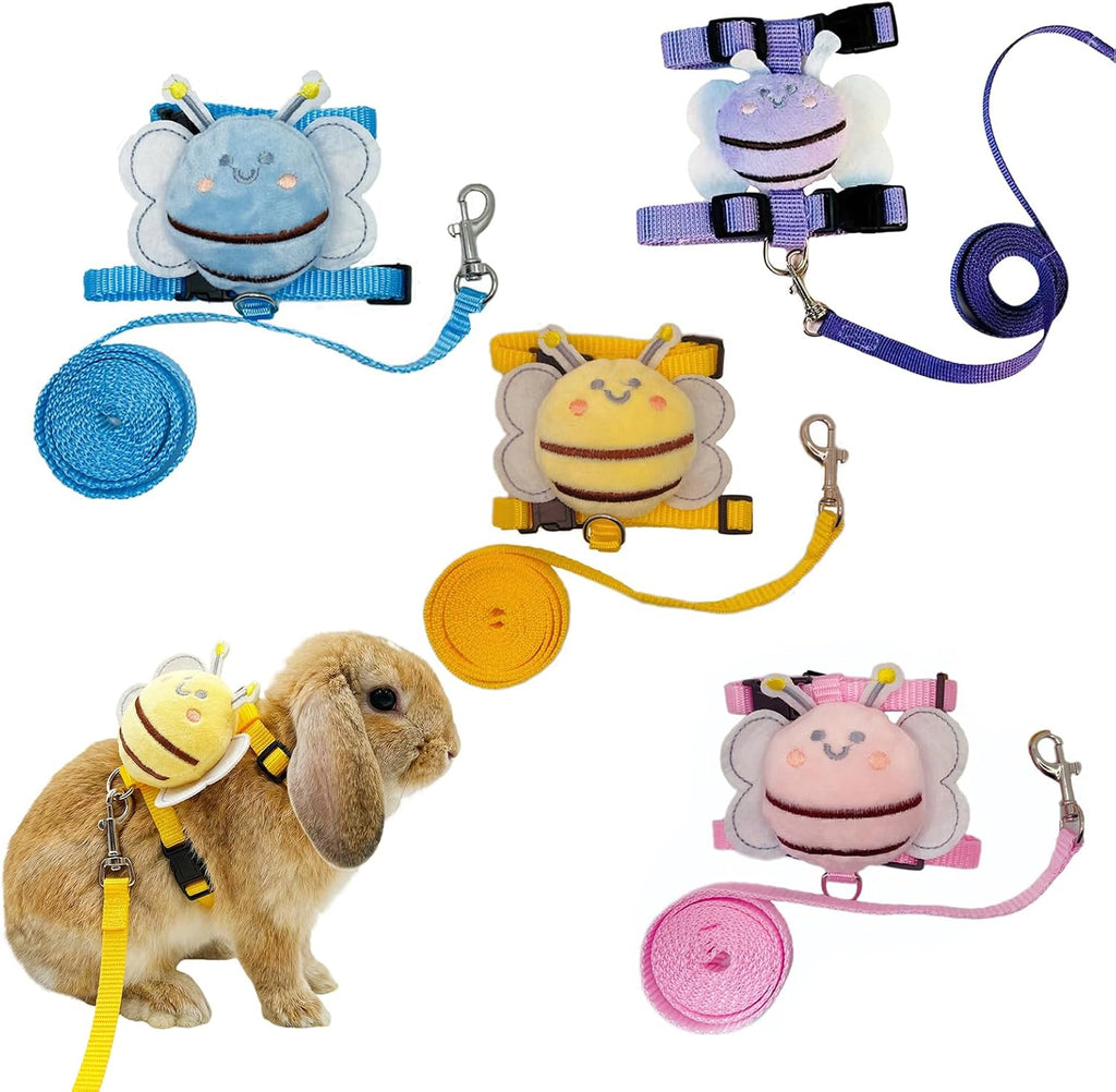 ABSOK small pet vest harness and leash set front view displaying four colorful varieties