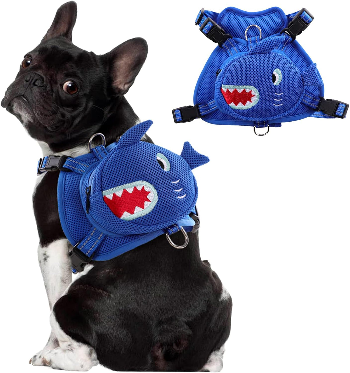 Dog Harness with Backpack, Adjustable Dog Backpack Harness for Small Medium Dogs, No-Pull Breathable Backpacks for Dogs to Wear, for Traveling, Hiking, Camping, Training, Green Frog S - Image 9