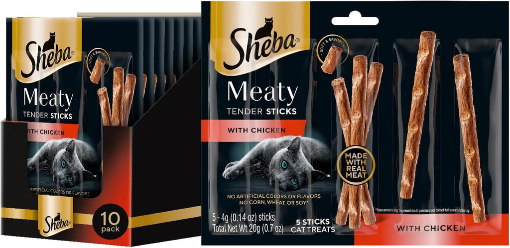 Sheba Meaty Tender Sticks Cat Treats Chicken, Tuna Flavor, or Salmon Flavor, 0.14 oz., 70 Count - Image 10