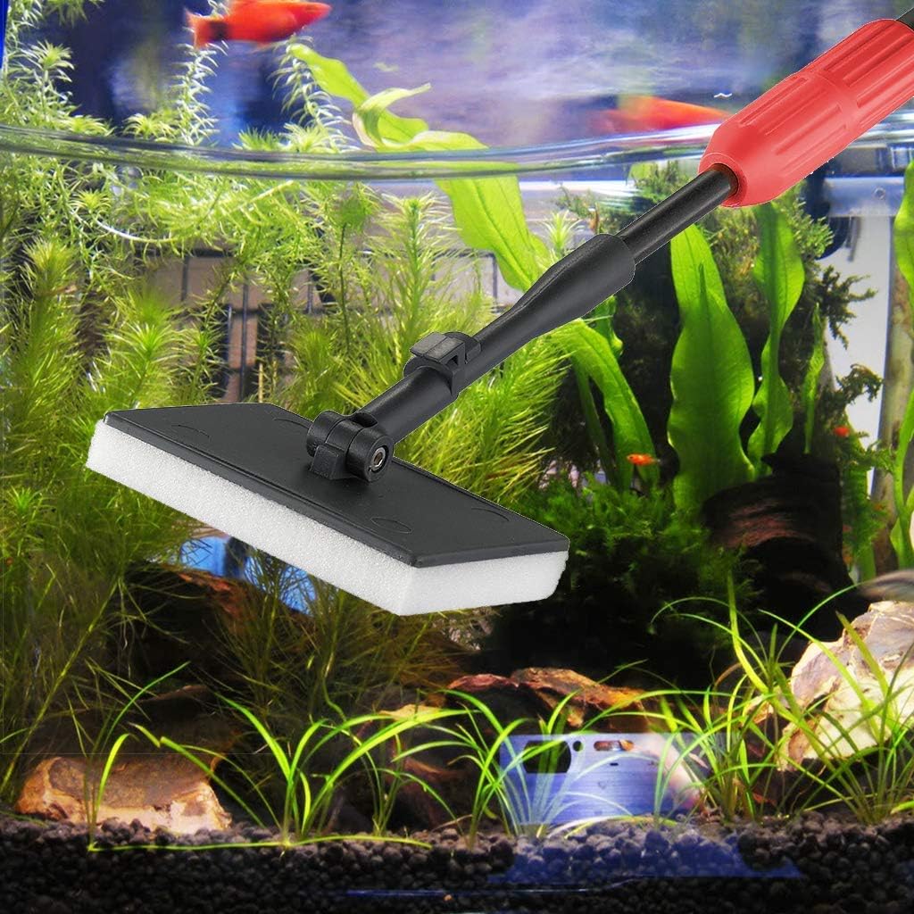 UPETTOOLS aquarium cleaner showing the durable algae scraper attachment