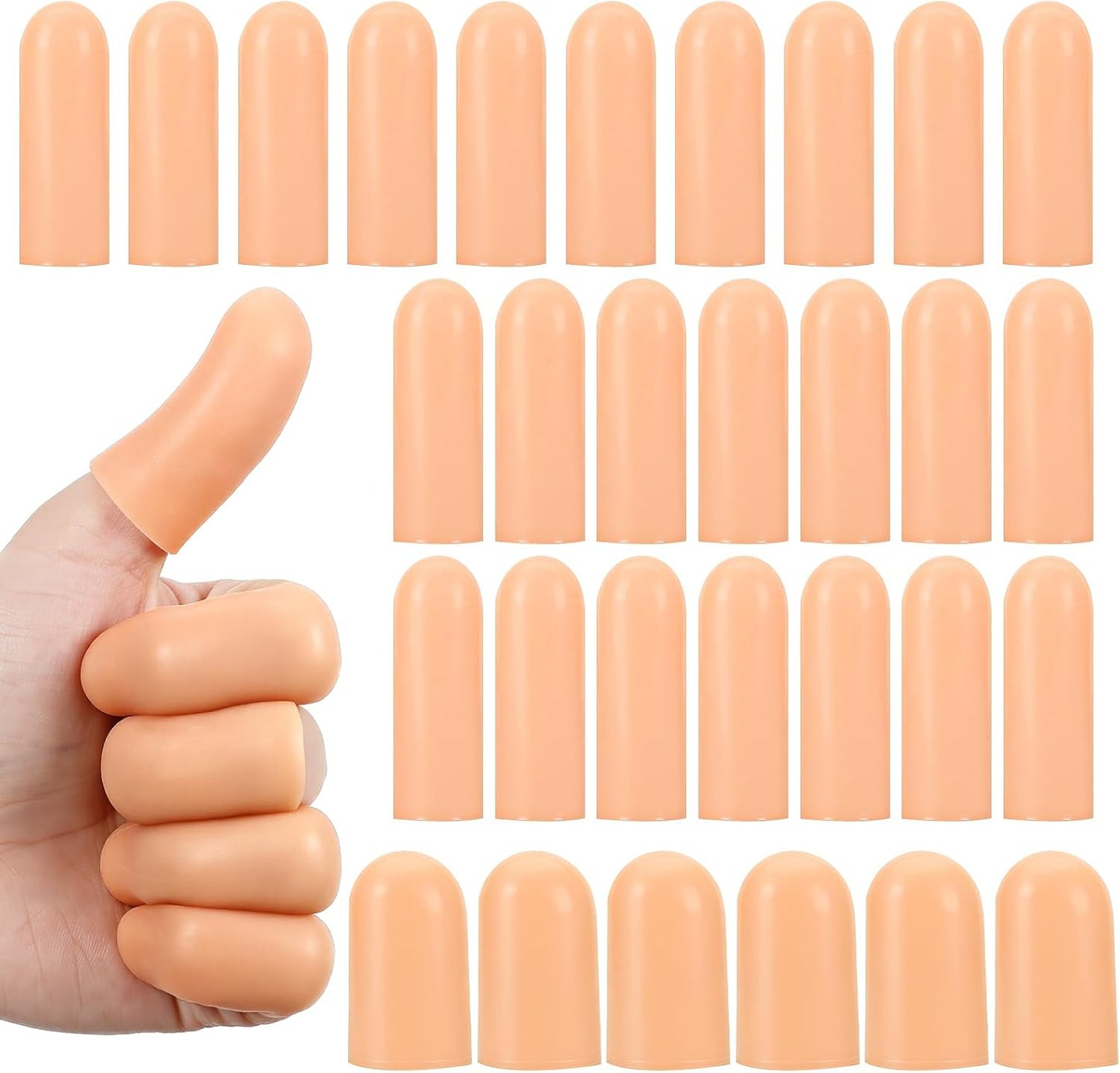 Matwsec silicone finger protectors front view pack showing skin color gel cots