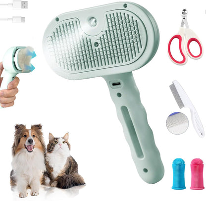 Pet Steam Brush for Dogs and Cats, 3 in 1 Steam Grooming Brush for Hair Shedding and Removal, Cleaning Spray Comb with Mist for Long-Haired Pets, Include Flea Comb, Nail Clippers, 2 Pet Toothbrushes - Image 11