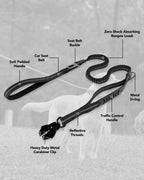 Joytale non slip no pull dog leash showing the functional metal accessory D ring
