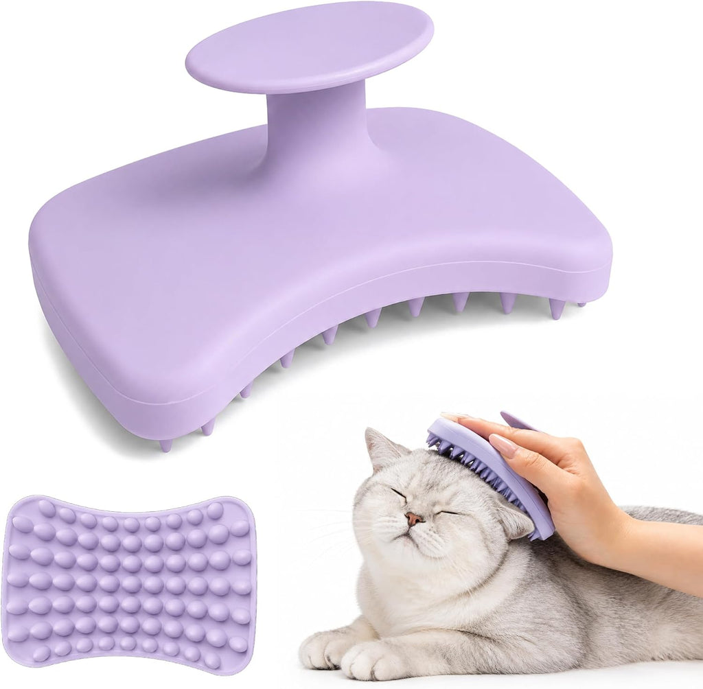 Hank silicone pet bath brush front view for dog grooming
