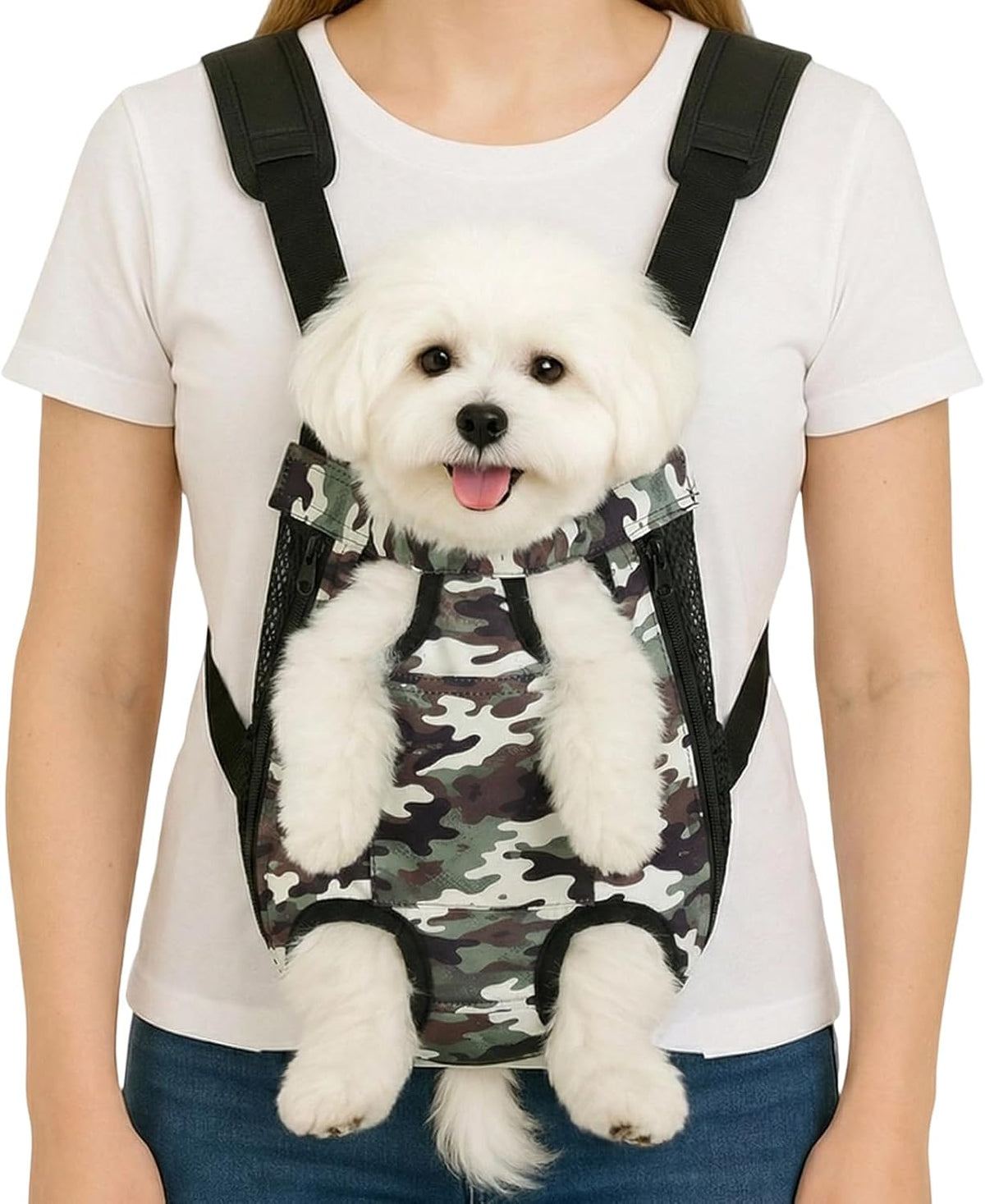 Mosago Dog Backpack Carrier, Adjustable Pet Front Carriers, Legs Out Carrying Sling Travel Bag for Small Medium Dogs 7-11 Lbs, Soft Wearable Puppy Chest Carry Backpacks for Walking/Hiking/Camping - Image 10