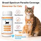 Fenbendazole broad spectrum cat deworming suspension bottle with liquid dropper