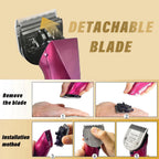 Three pack silver pet grooming clipper blade replacements arranged neatly for comparison.