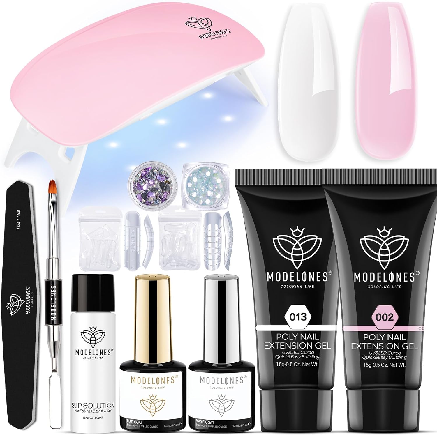 Modelones poly extension gel nail kit front packaging view