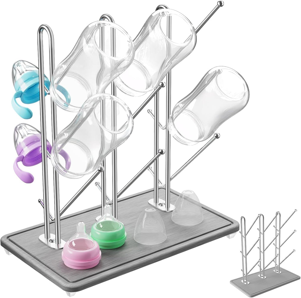 NiHome baby bottle drying rack with diatomite base front view