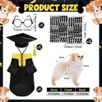 Huhumy small pet academic outfit close up of cap with yellow tassel