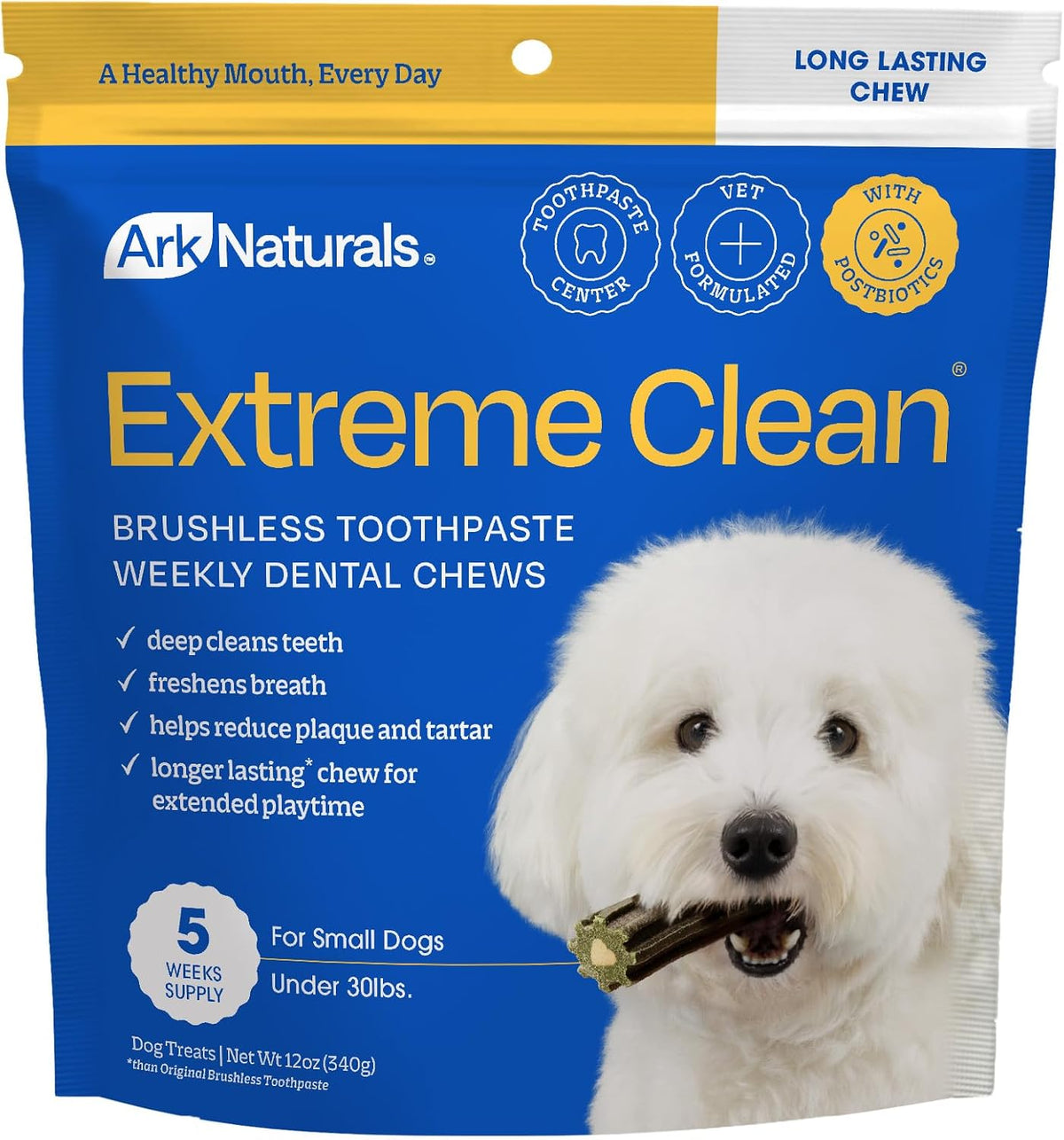 Packaging details for Ark Naturals USA imported dental chews