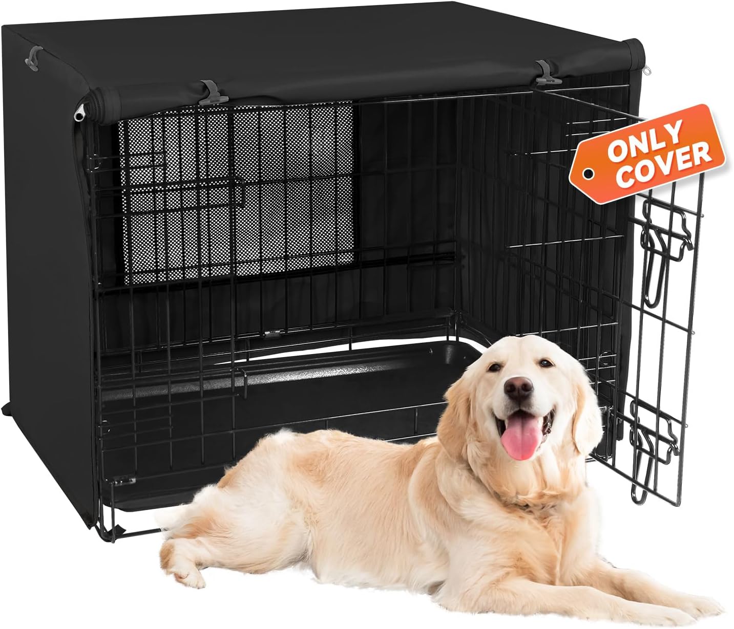 X-ZONE PET Double Door Dog Crate Cover - Polyester Pet Kennel Cover Fits 30 inches Wire Crate, Tan - Image 9