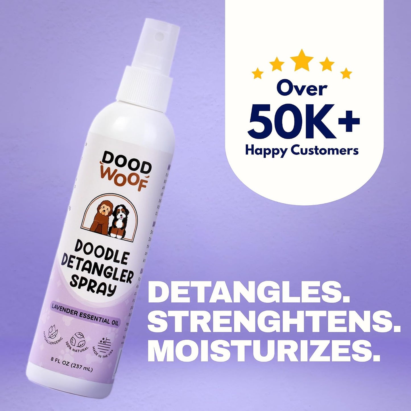 Dood Woof doodle dematting leave in conditioner back label ingredients