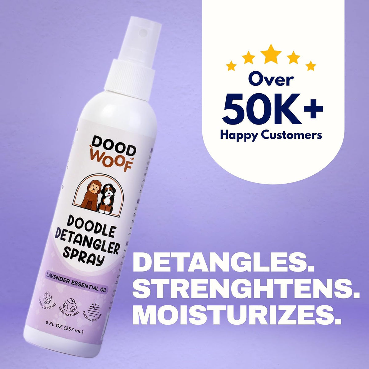 Dood Woof doodle dematting leave in conditioner back label ingredients