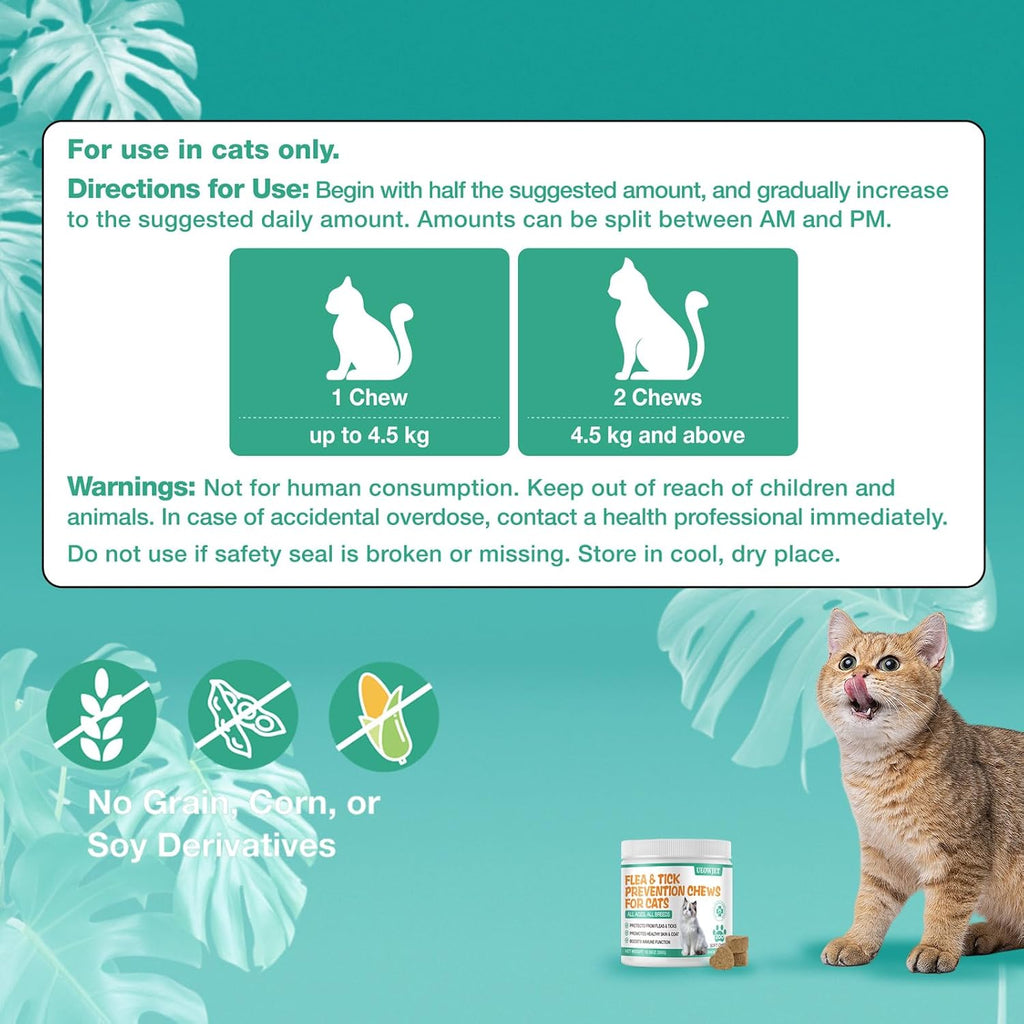 UEOWJET cat chewable tablets for natural pest defense close up