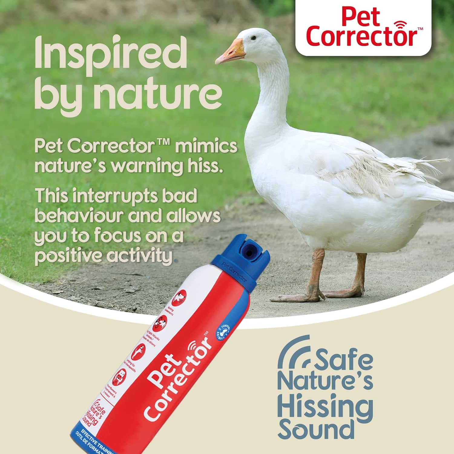 Close up of Pet Corrector nozzle and packaging