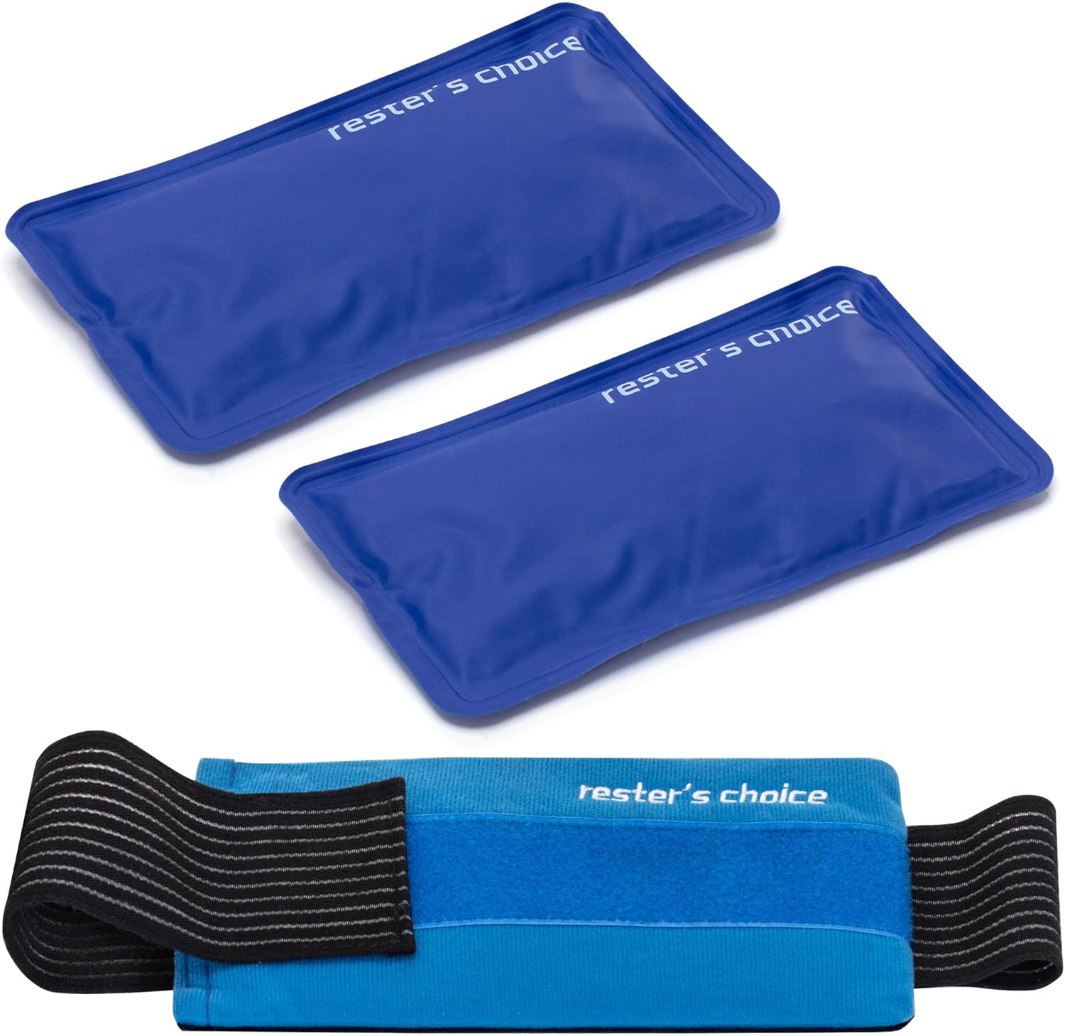 Rester's Choice gel cold and hot packs with adjustable wrap front view