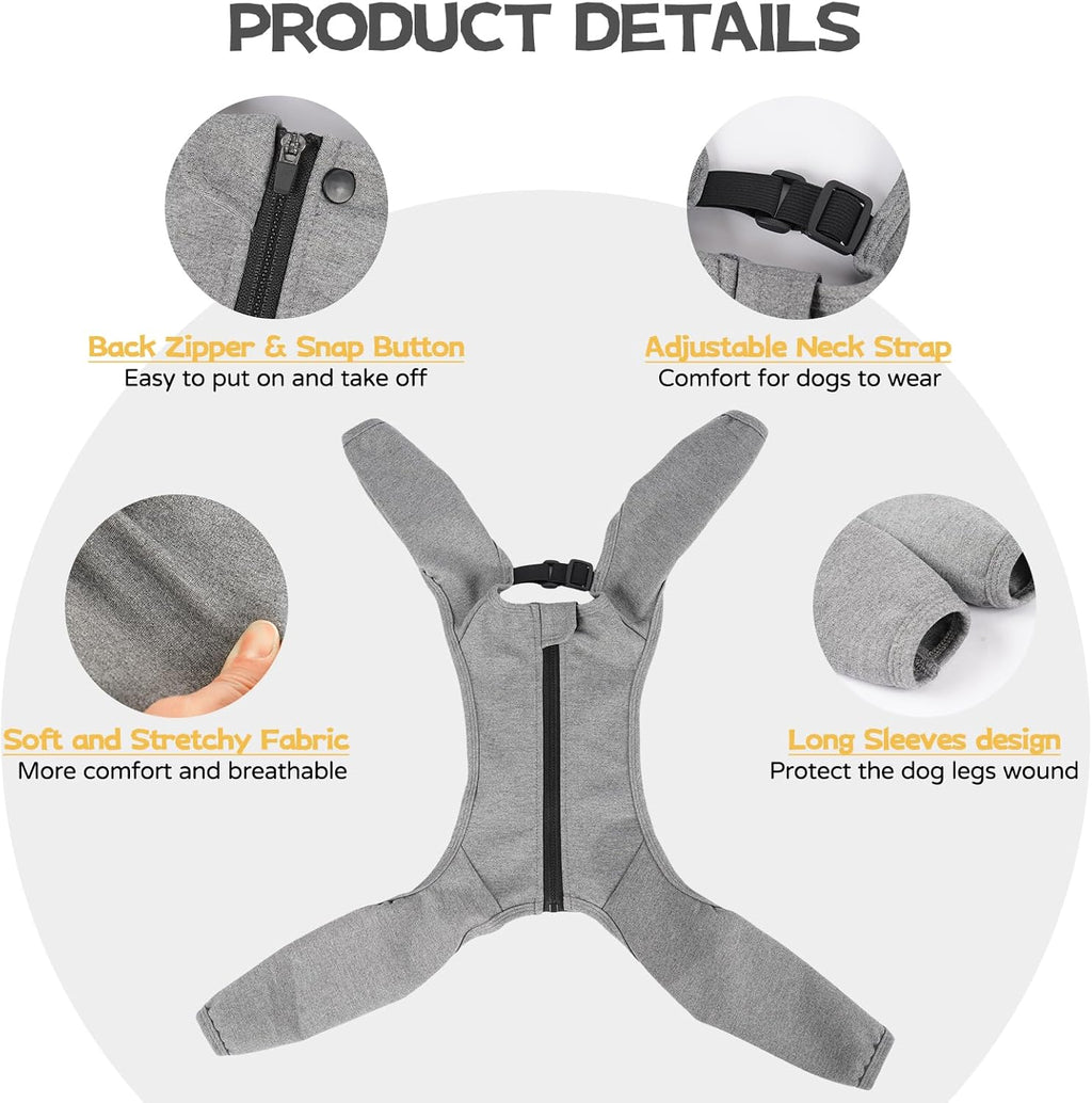 Pet wearing Brkurleg recovery suit after surgery