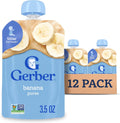 Gerber Stage 2 Banana Puree Pouch front view of 12 pack