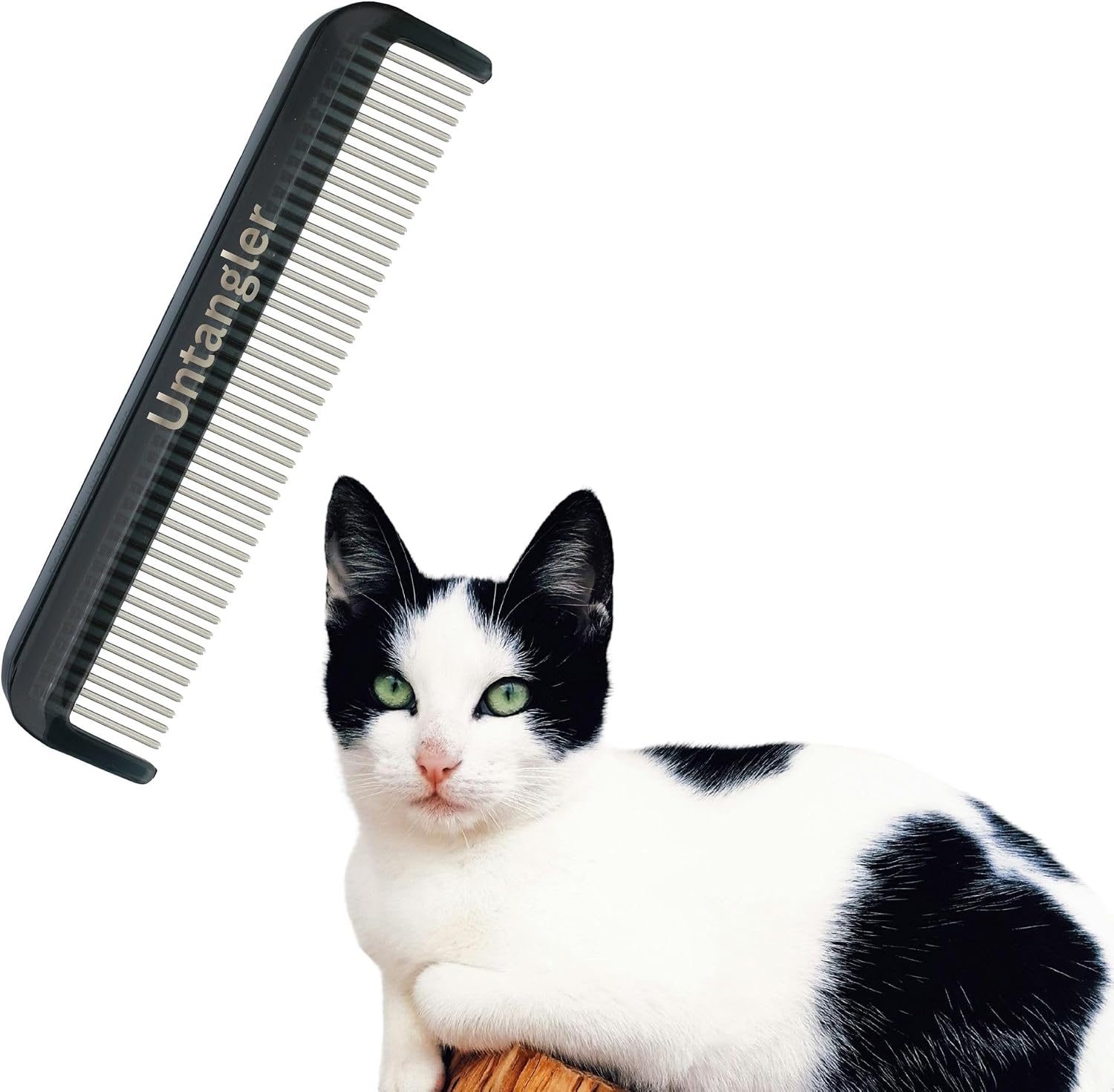 Cat Comb with Silky Smooth Rotating Teeth - Clears Mats Gently (5" Ultra Fine Teeth; 7" Dual Teeth) (White, 5") - Image 9
