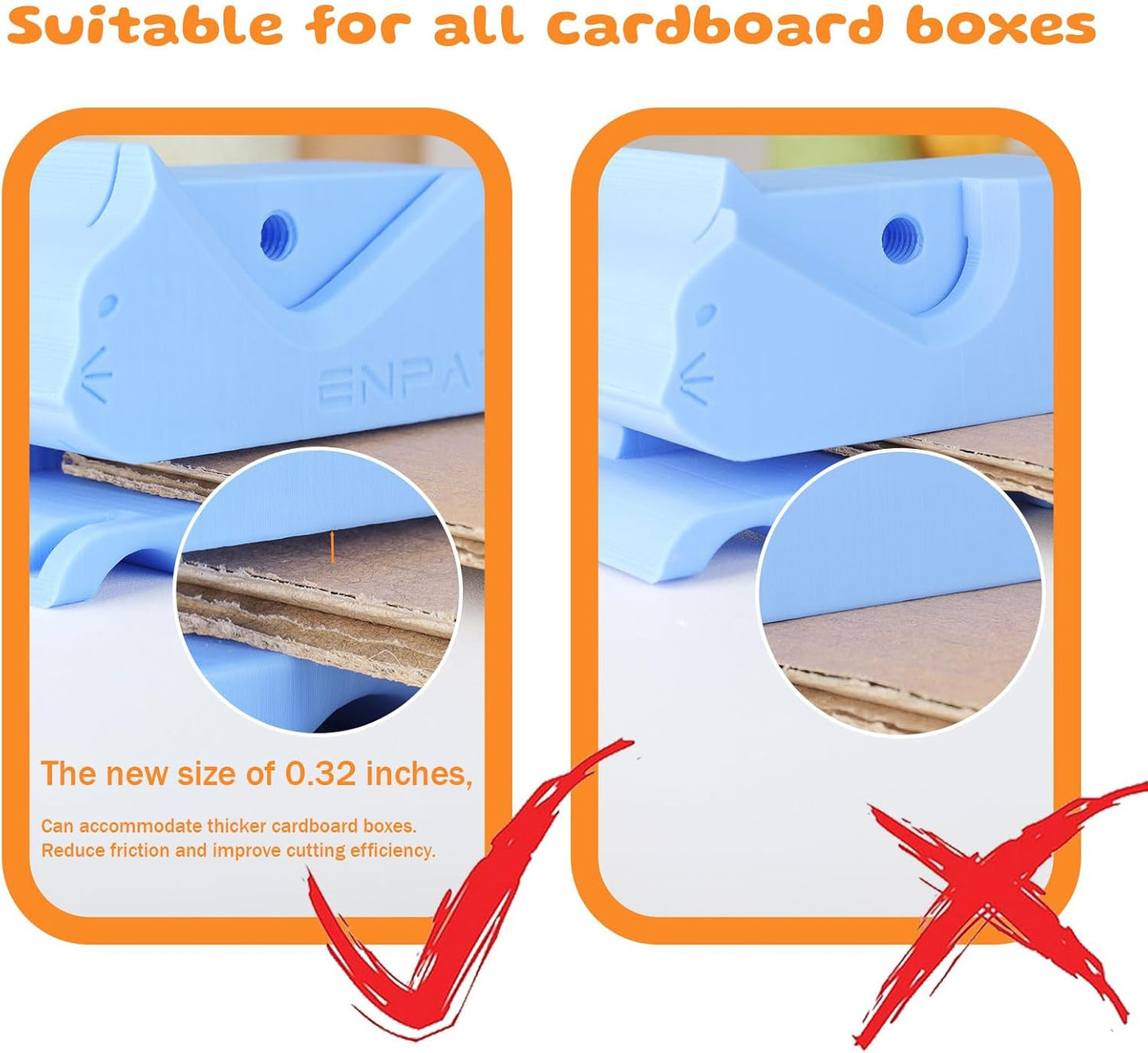 Handheld cardboard cutter with adjustable green knob