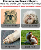 Complete four piece KUNBIUH pet grooming set for guinea pigs and hamsters